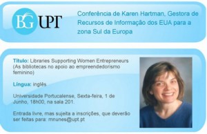 “As bibliotecas no apoio ao empreendedorismo feminino” em conferência de Karen Hartman na Universidade Portucalense