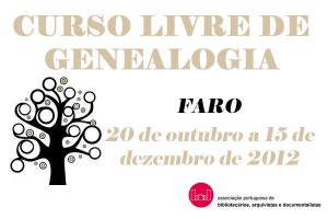 Curso livre de genealogia em Faro promovido pelo Delegação Regional Sul da BAD