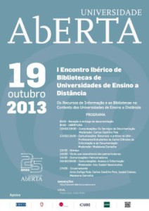 1º Encontro Ibérico de Bibliotecas das Universidades de Ensino a Distância, 19 de outubro na Universidade Aberta em Lisboa