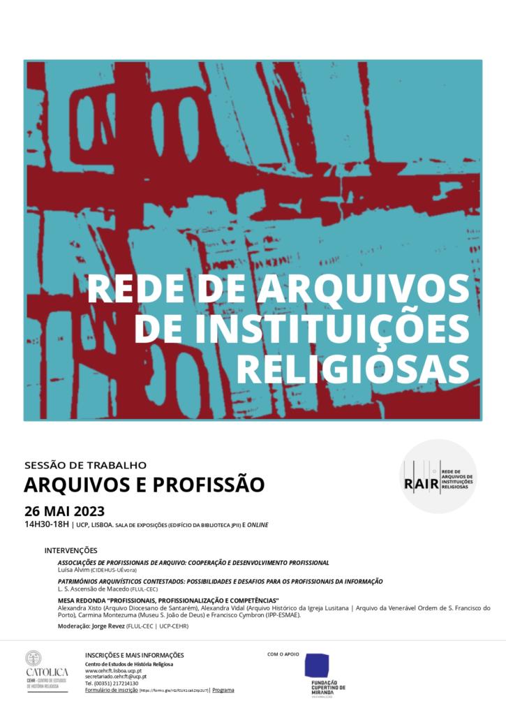 Rede de Arquivos de Instituicoes Religiosas cartaz